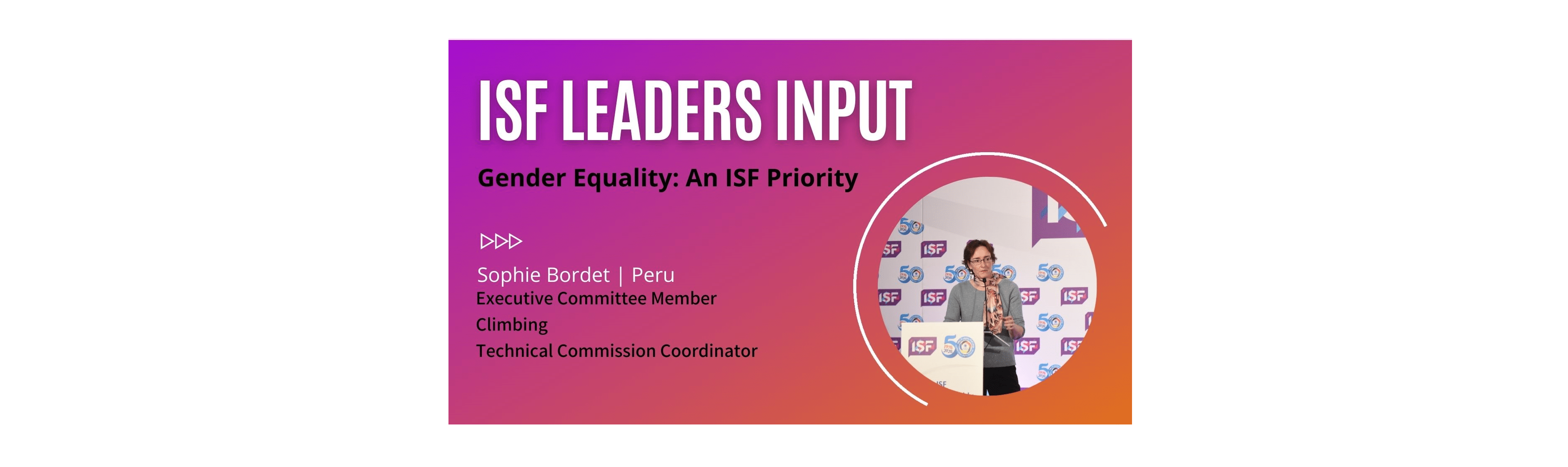 Gender Equality: An ISF Priority | Sophie Bordet